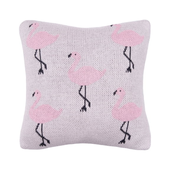 Flamingo Knitted Small/Petite Accent Pillow, 10" x 10"
