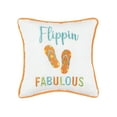 thumbnail image 1 of "Flippin Fabulous" Flip Flops Mini Cotton Blend Accent Pillow 10" x 10", 1 of 3