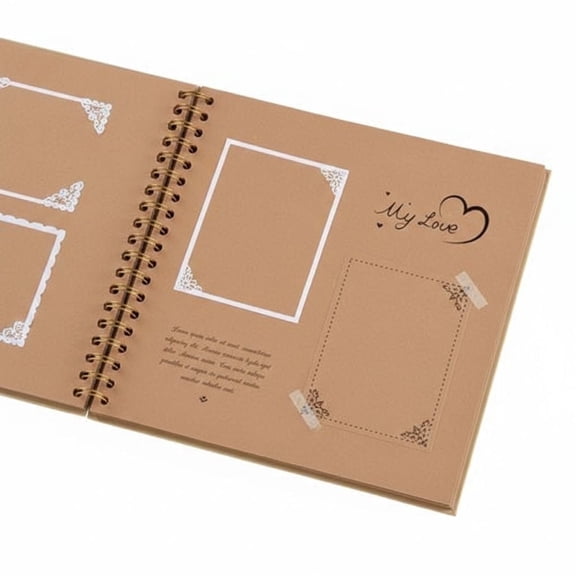 8 x 8 Inch DIY Scrapbook Album 40 Pages Hardcover Kraft Paper Scrap Book Photo Albums Memory Book for Wedding and Anniversary Family (Yellow, 10 Inch)