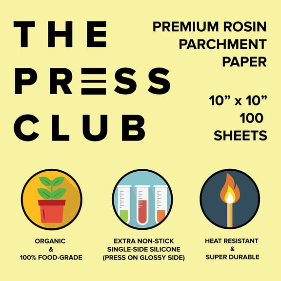 10" x 10" Inch Premium Super Slick Parchment Paper Squares, 100 Sheets, 1-Sided 100% Food-Grade Silicone, 2X Thicker, Reusable