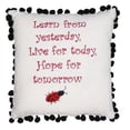 thumbnail image 1 of Learn From Yesterday Embroidered Small/Petite Accent Pillow, 10" x 10", 1 of 2