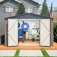 thumbnail image 1 of 10' x 10' Metal Storage Shed for Ourdoor, Steel Yard Shed  with Design of Lockable Doors, Utility and Tool Storage for Garden, Backyard, Patio, Outside use, 1 of 9
