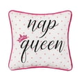 thumbnail image 1 of "Nap Queen" Pink Crown & Polka Dots Mini Accent Pillow 10" x 10", 1 of 5