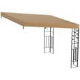 thumbnail image 1 of 10' x 10' Outdoor Pergola Canopy, Metal Patio Canopy with Drainage Holes for Backyard, Garden, Coffee, 1 of 7