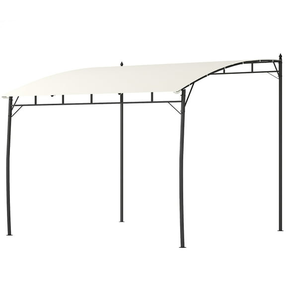 10' x 10' Outdoor Pergola Gazebo, Garden Sun Shade Shelter, Metal Frame, Cream