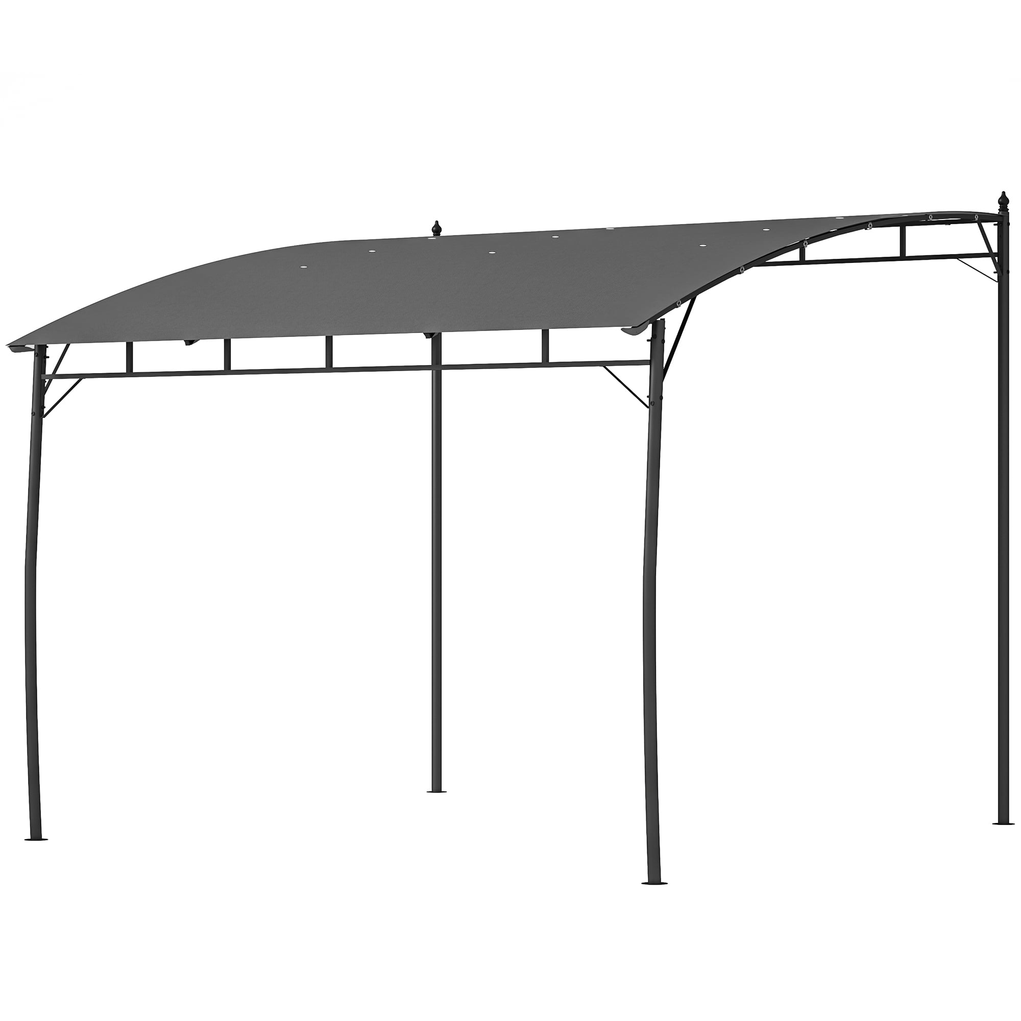 10' x 10' Outdoor Pergola Gazebo, Garden Sun Shade Shelter, Metal Frame, Gray