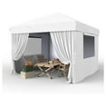 thumbnail image 1 of 10' x 10' Outdoor Pop-Up Canopy Tent - Versatile Commercial Shelter with 4 Removable Sidewalls, Perfect for Farmers Markets, Craft Fairs, Events, Picnics, Camping, and Outdoor Vendors, 1 of 8