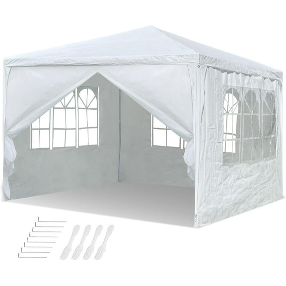 10' x 10' Outdoor Wedding Party Tent 4 Sidewalls, White