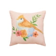 thumbnail image 1 of Bird & Flowers Cotton Blend HD Printed Mini Pink Accent Pillow 10" x 10", 1 of 7