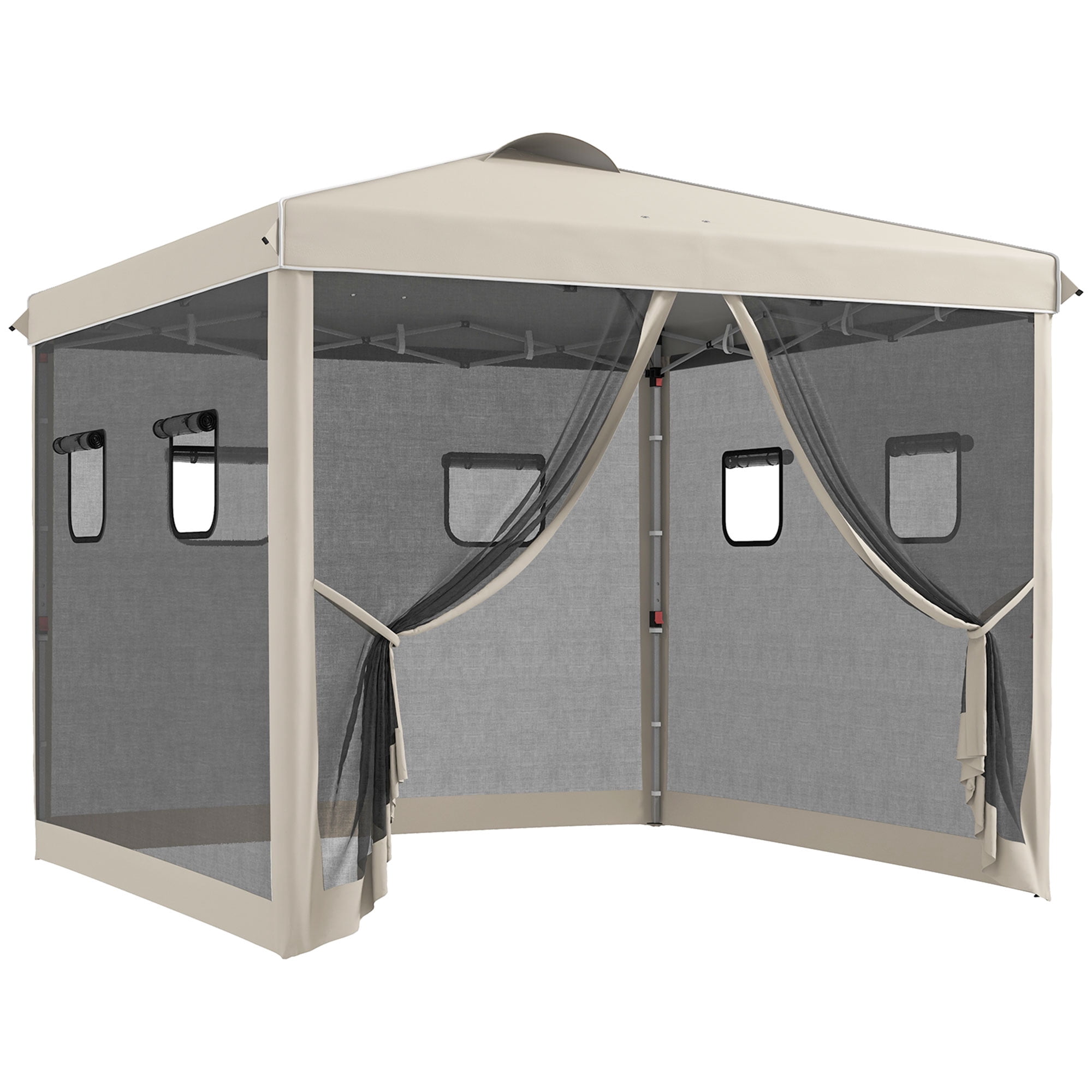 Outsunny 10x10 Pop Up Canopy With Sides Outsunny 10 X 10-ft White Outdoor Pop Up Canopy Tent With