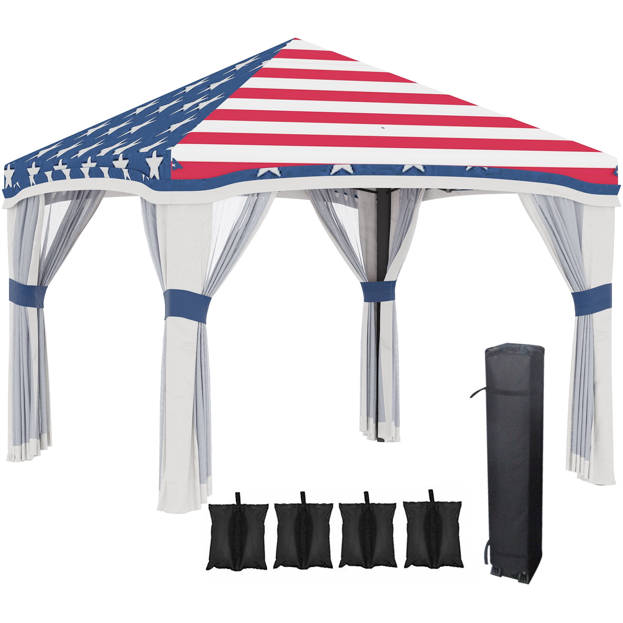 10' x 10' Pop Up Canopy Tent with Netting, Instant Tents for Parties ...