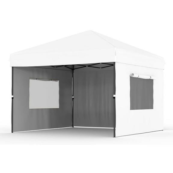 10' x 10' Pop Up Canopy Tent, Outdoor Pop Up Commercial Canopy with 3 Removable Sidewalls, Heavy Duty Commercial Instant Tent for Farmer Market, Craft Fair, Event, Vendor