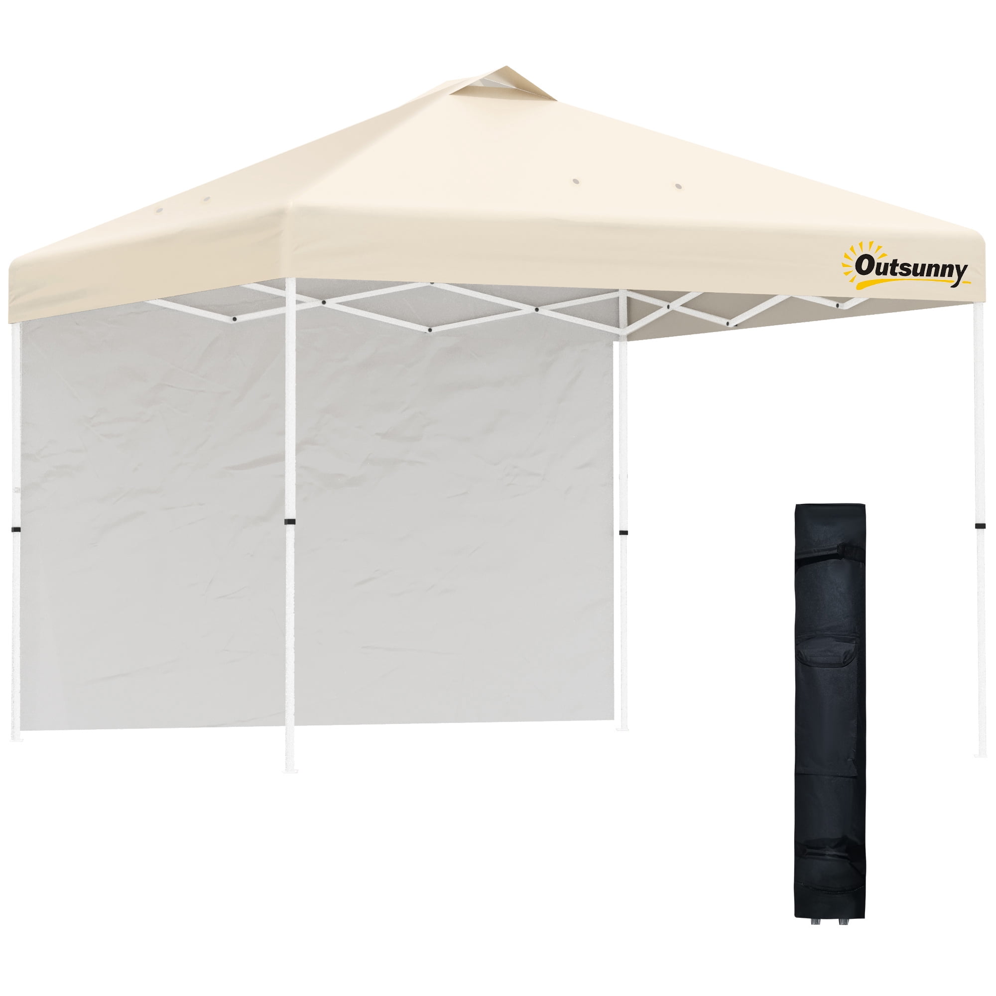 10' x 10' Pop-Up Canopy Tent with 1 Removable Sidewall, Commercial ...