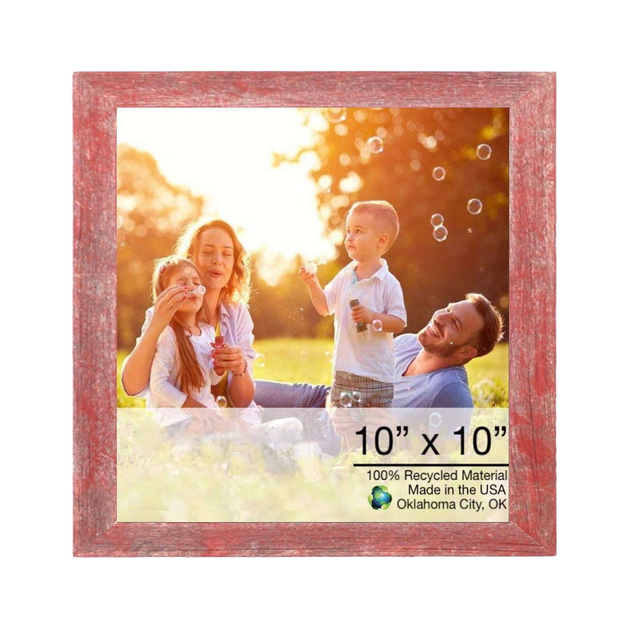 10” X 10” Rustic Farmhouse Red Wood Frame 10” X 10” Rustic Farmhouse Red Wood Frame