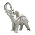 thumbnail image 1 of 10" x 10" Silver Ceramic Standing Elephant Sculpture, by DecMode, 1 of 9