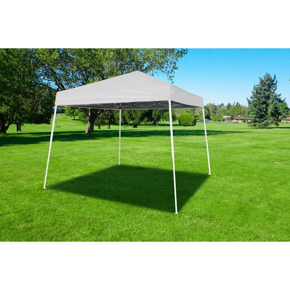 10' x 10' Slant Leg Canopy, White No Sidewall, 62 Sq Ft Shade Coverage
