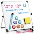 thumbnail image 1 of 10” x 10” Small Dry Erase Board Whiteboard Desktop Portable Mini White Board Desk Easel 360°Rotation for Office,Home,School, 1 of 8