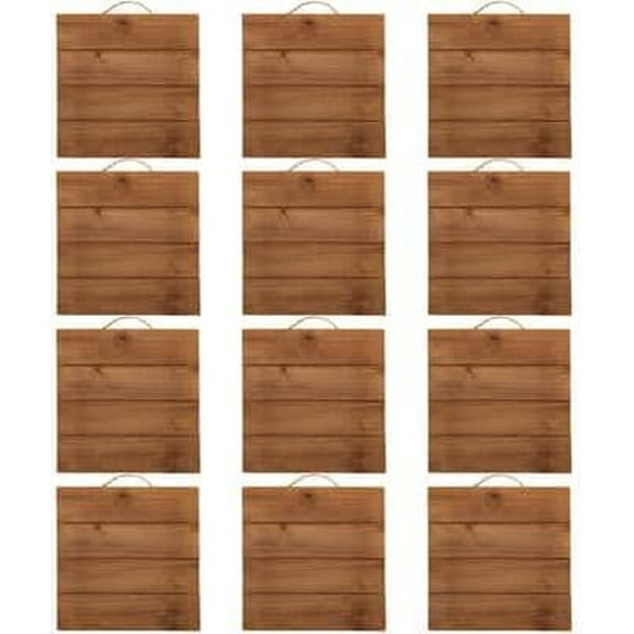 10 x 10" Square Wood Pallet Plaque by Make Market - Unfinished Hanging Decorative Sign - Bulk 12 Pack
