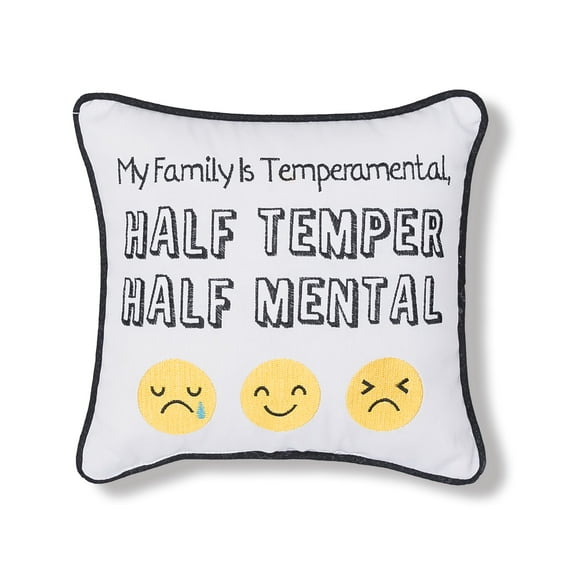 Tempermental Embroidered Small/Petite Accent Pillow, 10" x 10"