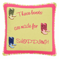 thumbnail image 1 of "These Boots Are Made for Shopping" Mini Accent Pillow 10" x 10", 1 of 2