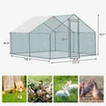 thumbnail image 1 of 10 x 10 ft Large Metal Chicken Coop Walk-In Poultry Cage with Waterproof Cover, Galvanized Steel Frame Hexagonal Wire Mesh Secure Lockable Door for Outdoor Backyard Farm Garden, 120 x 120 x 79 inch, 1 of 11