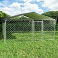 thumbnail image 1 of 10 x 10 ft Uptown Welded Secure Wire Outdoor Pet Dog Kennel Playpen Crate with Heavy Duty Waterproof Cove, 1 of 9