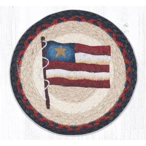 10 x 10 in. MSPR-15 Primitive Star Flag Printed Round Trivet