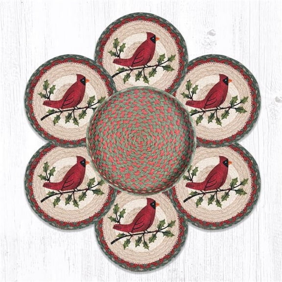 10 x 10 in. TNB-25 Holly Cardinal Trivets in a Basket