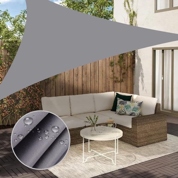 10' x 10' x 10' Triangle Waterproof Sun Shade Sail Outdoor Canopy Cover UV Block for Backyard Porch Pergola Deck Garden Patio with Free Rope