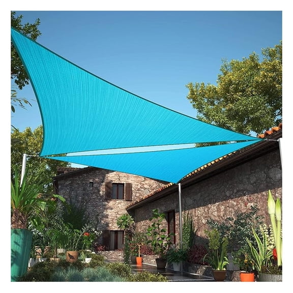 10' x 10' x 14.1' Turquoise Right Triangle Sun Shade Sail UPF50 SMTAPRT12 Canopy Fabric Cloth Screen, Water Air Permeable & UV Resistant, Heavy Duty - (We ize Size)
