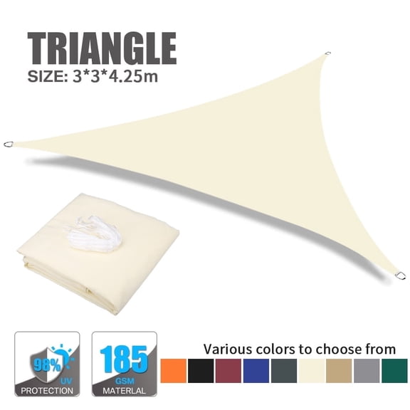 10' x 10' x 14' Triangle Waterproof Sun Shade Sail Outdoor Canopy Cover UV Block for Backyard Porch Pergola Deck Garden Patio with Free Rope