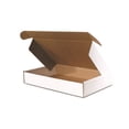 thumbnail image 1 of 10 x 10 x 2 3/4" White Front Lock Deluxe Literature Mailer ECT-32 | Side Flaps | 50 Pack, 1 of 1