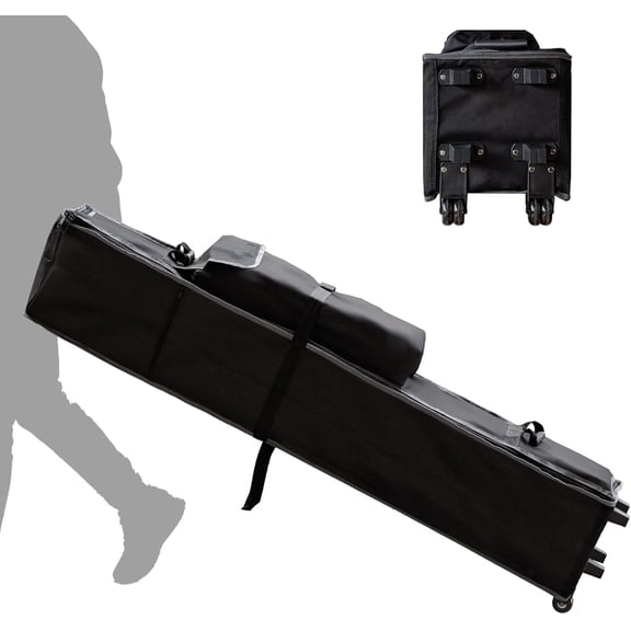 10 x 10 x 62 inch Pop Up Canopy Bag, Tent Storage Bag Replacement Part Outdoor Canopy Carrying Case with Handles and Rollers 800D Waterproof Oxford Fabric(Black)