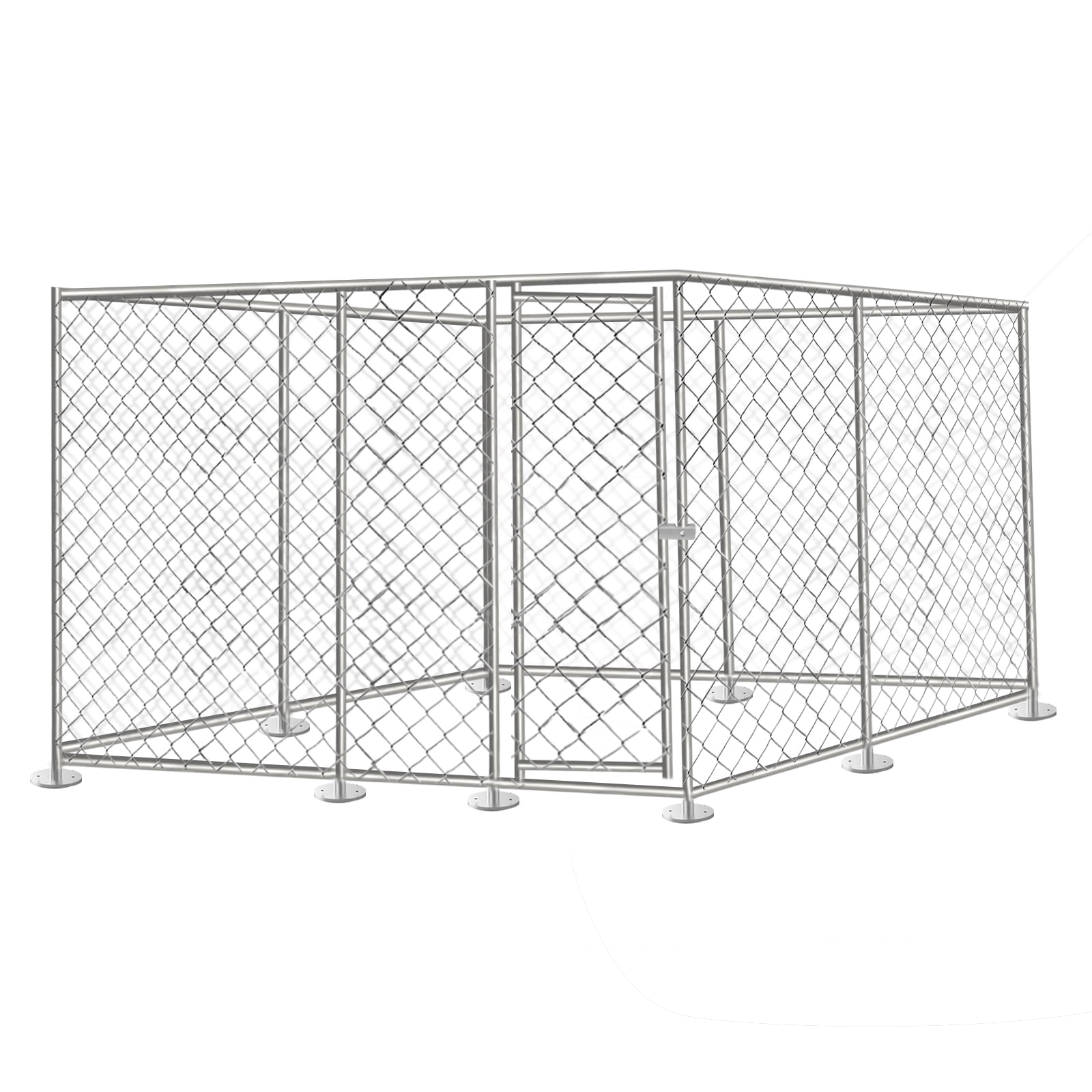 10 x 10ft Outside Dog Run House Pet Enclosure, 4.1' Height Metal Mesh Dog Fence Exercise Pen with Doors for Large/Medium/Small Dogs, Pet Puppy Playpen for Yard