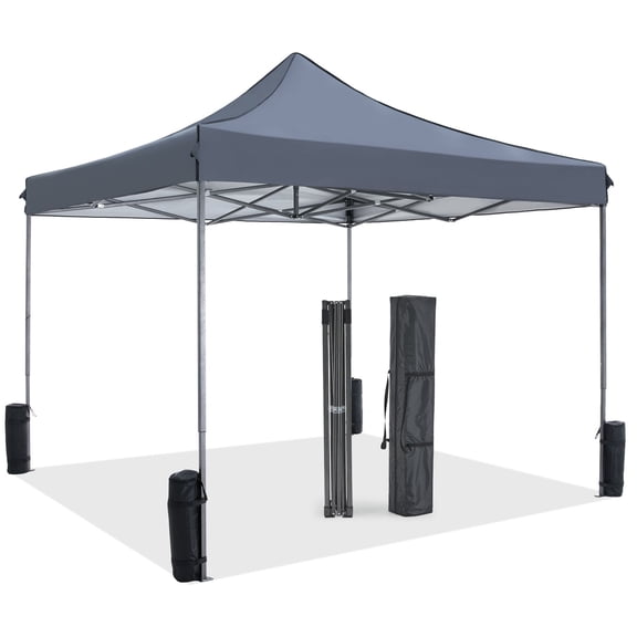 10 x 10ft Pop Up Canopy Tent Easy Setup Outdoor Shade Instant Portable Sun Shelter Canopy Tent for Parties Camping Beach