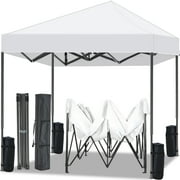 Canopy Tent, 10x10 ft Easy Pop up Outdoor Tent, Portable Straight Leg Gazebo Instant Canopy, Blue