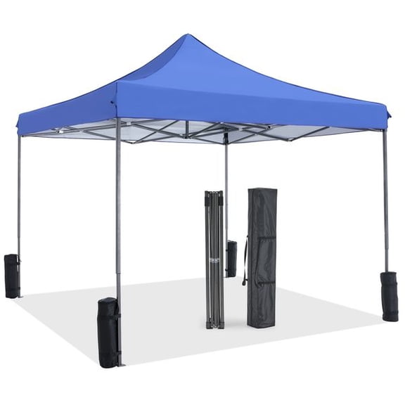10 x 10ft Pop Up Canopy Tent Easy Setup Outdoor Shade Instant Portable Sun Shelter Canopy Tent for Parties Camping Beach