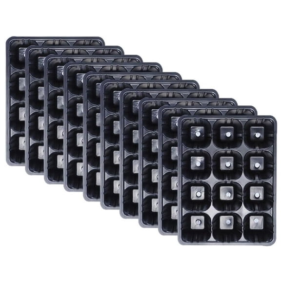 10 x 12 Cell Bedding Plant Pack Tray Inserts for Full Size Seed Propagator Trays-10pcs/pack-Black