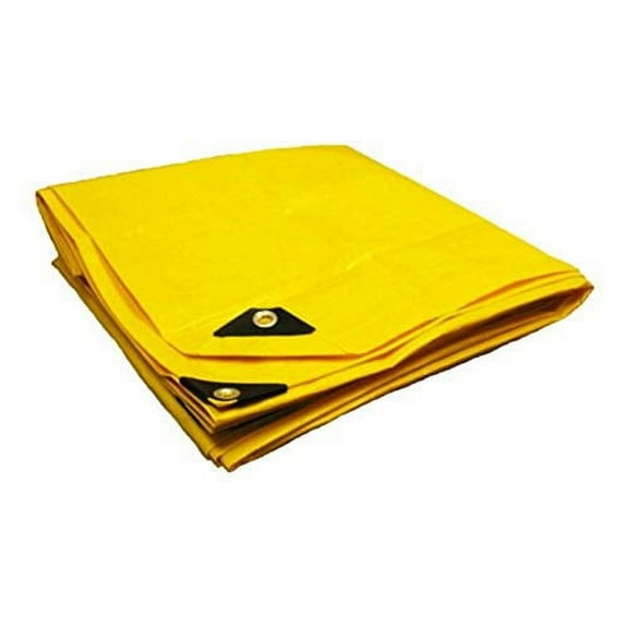 10' x 12' Heavy Duty Premium Yellow Poly Tarp 12 Mil Thickness