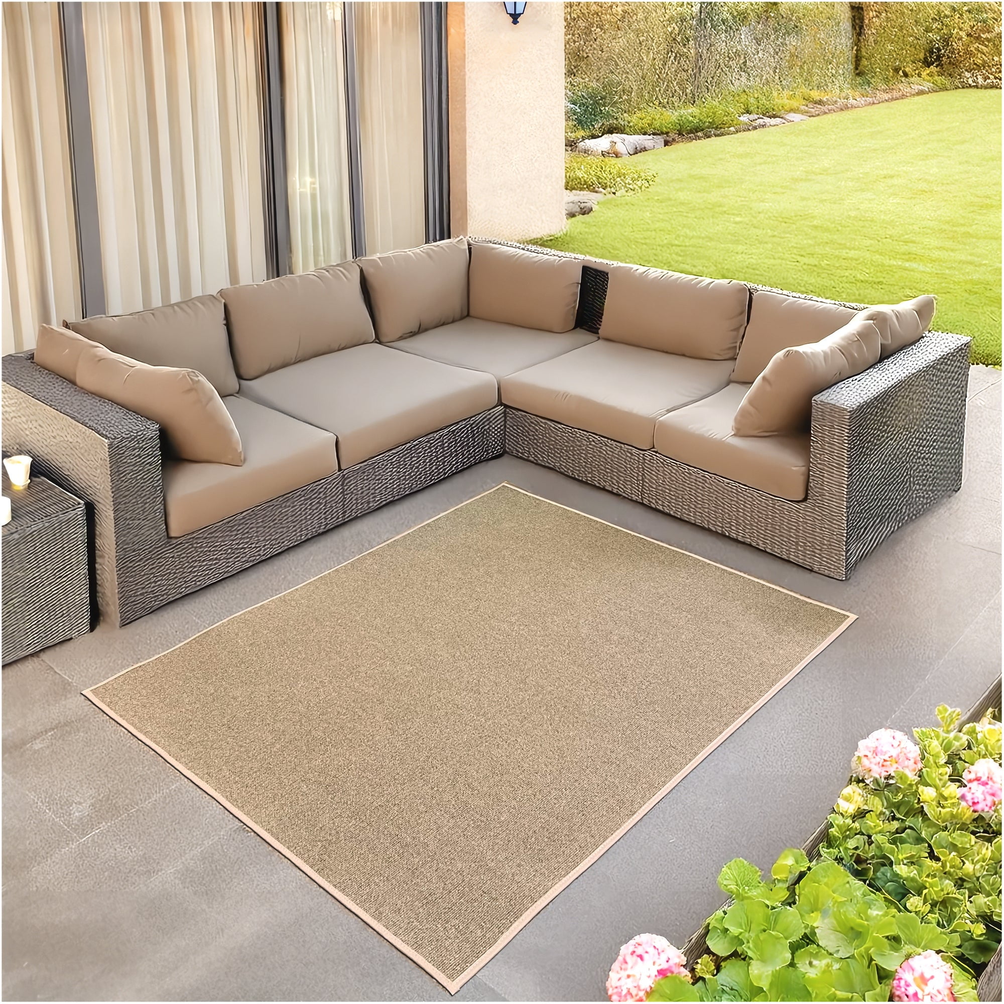 Koeckritz Rugs 10' x 12' Premium Ribbed Indoor/Outdoor Area Rug Quick ...