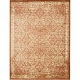 thumbnail image 1 of 10' x 13' Brick Red and Creamy Ivory Bohemian Border Rectangular Area Throw Rug, 1 of 8