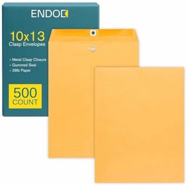 Columbian 10x13 Clasp Envelopes, Self Seal, 28lb Brown Kraft, Bulk Box For Mailing