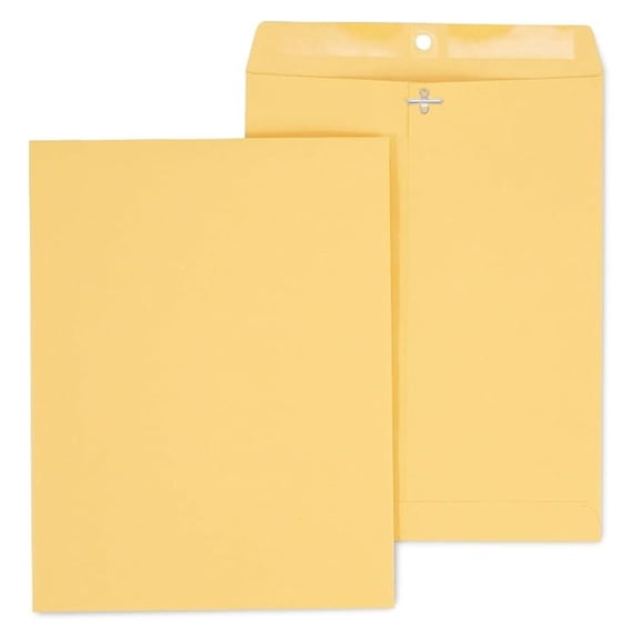 10 x 13 Clasp Envelopes, Brown, Gummed Flap & Reinforced Metal Clasp, Heavyweight Filing & Mailing Envelopes, 100/Pack