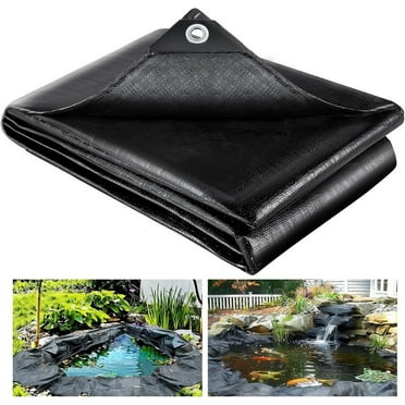 10 x 13 FT Pond Liner, Pond Liners for Outdoor Ponds, Black Fish Pond Liner for Koi Ponds, Streams Fountains and Garden Waterfall