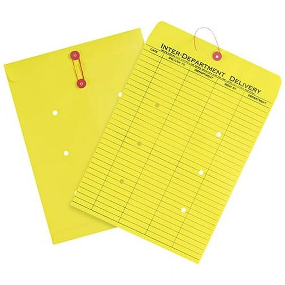 SSBM 100/Case 10" x 13" Yellow 1 Side Printed Colored Inter-Department Envelopes