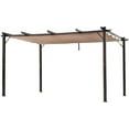thumbnail image 1 of 10' x 13' Outdoor Retractable Pergola Canopy, Aluminum Patio Pergola, Backyard Shade Shelter for Porch Party, Garden, Grill Gazebo, Brown, 1 of 6