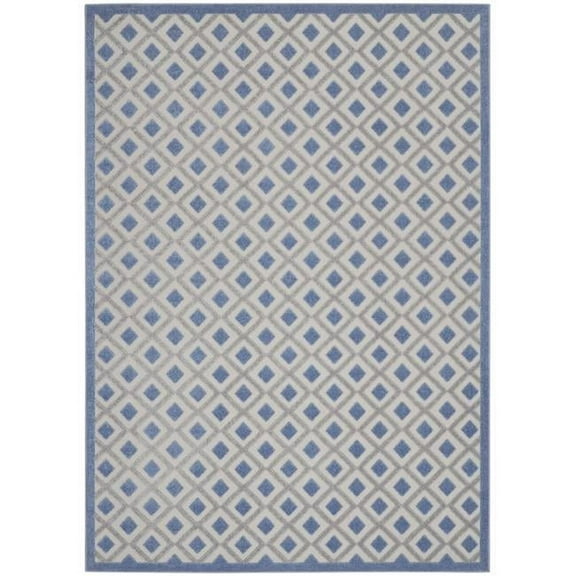 10 x 13 ft. Blue & Gray Gingham Non Skid Indoor & Outdoor Rectangle Area Rug