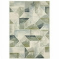 thumbnail image 1 of 10 x 13 ft. Blue Green Gray Gold & Ivory Geometric Power Loom Stain Resistant Rectangle Area Rug, 1 of 1