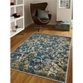 thumbnail image 1 of 10 x 13 ft. Machine Woven Heatset Polypropylene Floral Rectangle Area Rug, Silver & Blue, 1 of 1