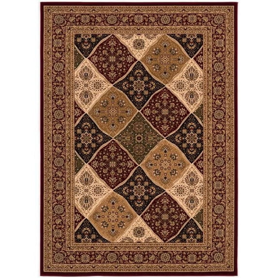 10 x 13 ft. Red Oriental Washable Non Skid Area Rug